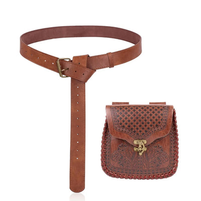 Light brown vintage costume accessories belt bag unisex | SAMAG