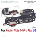 Bottom USB Charger Board Dock Connector Charging Port Flex Cable For Xiaomi Redmi Note 13 14 13C 14C 14R 13R Pro Plus 4G 5G Part