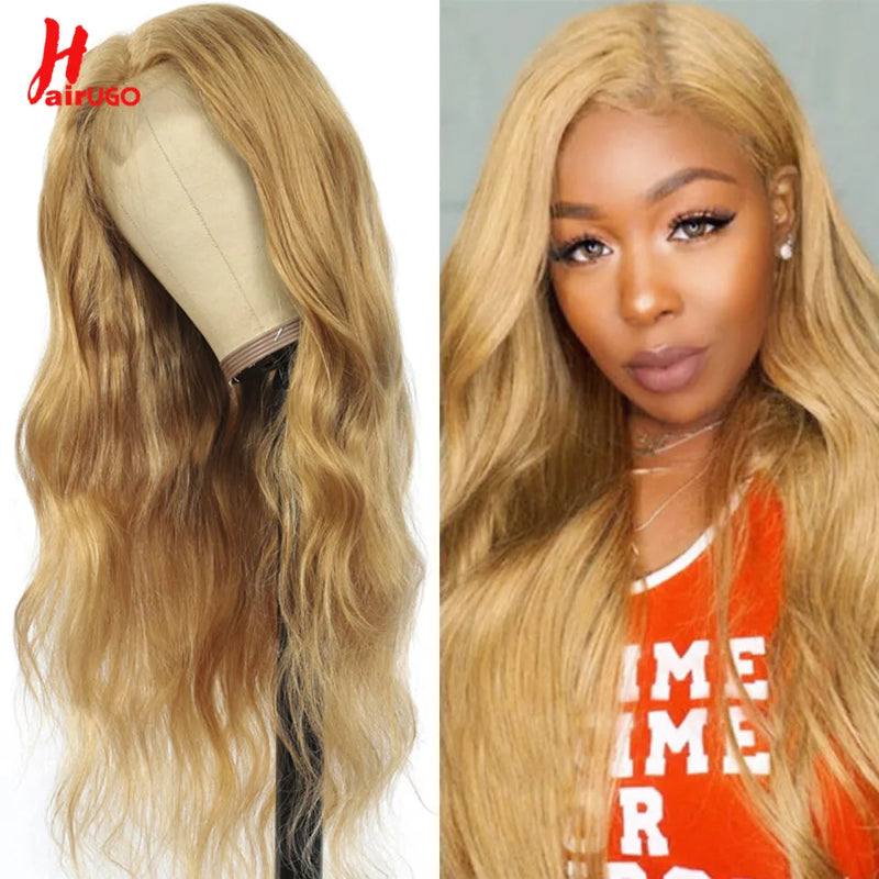 HairUGo 4# Brown Body Wave Lace Closure Human Hair Wigs T Lace Part Wigs Peruvian Hair Chocolate 4x4 Lace Closure Wigs For Women