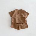 Summer Kids Boys Girls Suit Cotton Checkered Baby Short | SAMAG