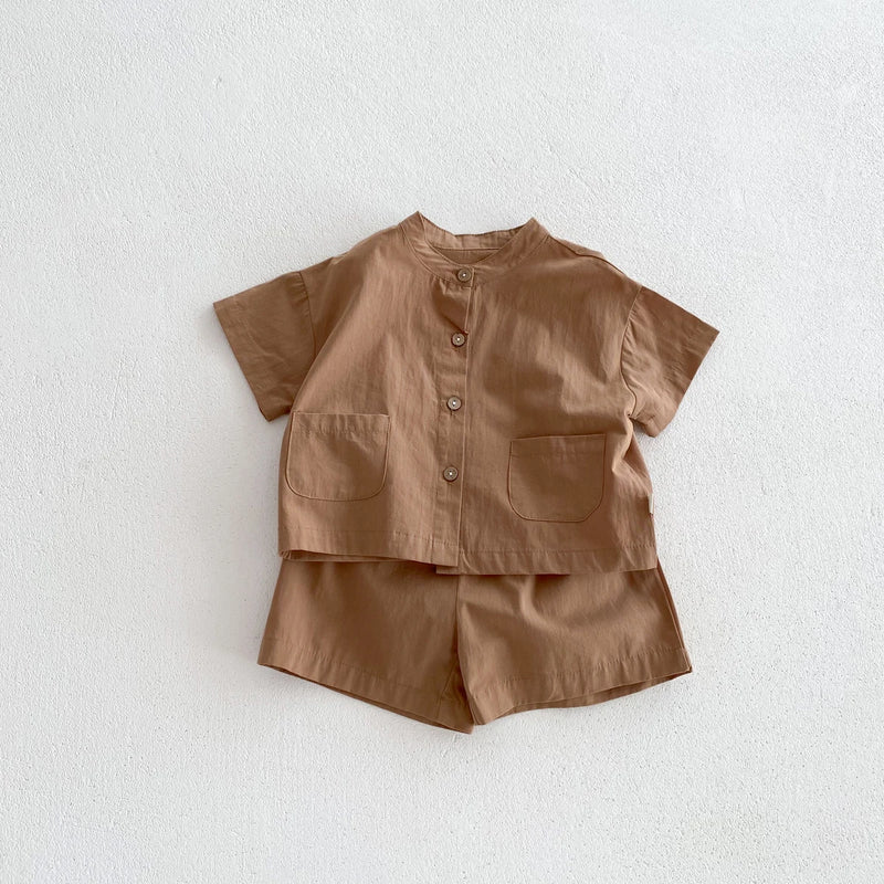Summer Kids Boys Girls Suit Cotton Checkered Baby Short | SAMAG