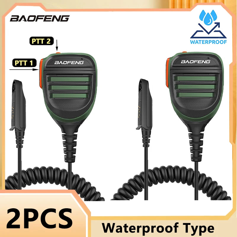 Baofeng Waterproof Type Microphone UV 9R Walkie Talkie PTT Speaker Mic For UV9R Pro UV 68 Pro Max V2  UV S22 Pro V2 Ham Radio