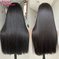 Raw Vietnamese Human Hair Wigs 15A Super Double Drawn Bone Straight Bob Wigs HD Transparent Full Lace Frontal Wig Bleached Knots