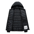 2026 New Men's Lightweight Padded Jacket Hooded Zip-up Parka Male Cotton Down Warm Demi-season Autumn Spring Warm Big Size Coat