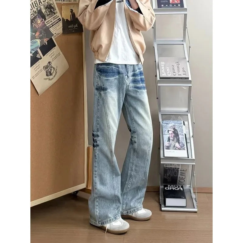 Men's Lightning Pattern Denim Jeans High Street Style | SAMAG