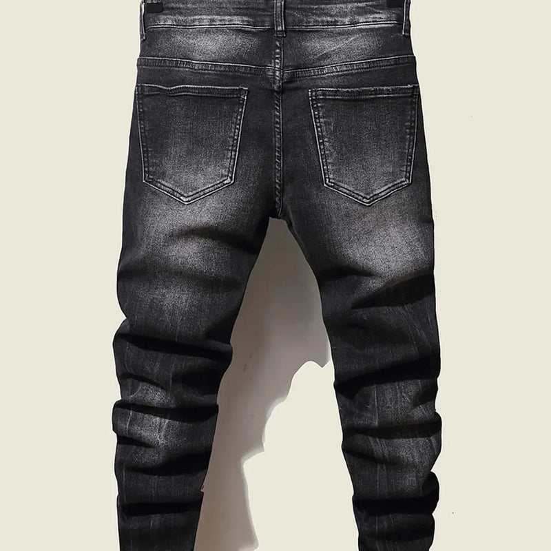 Fashion Men's Jeans Pants Stretch Blue Skinny For Casual | SAMAG