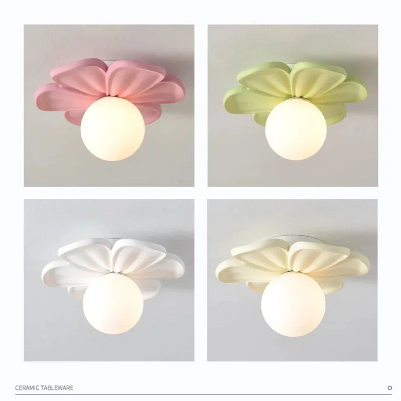 Modern Green Petals Wall Lamps Hallway AisleBalcony Porch Stair Ceiling Light wall Sconce Bedroom Study Decor Wall Lamps
