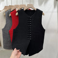 Fashion Cardigan Vest Sleeveless Waistcoat 2025 New Spring O- Neck Solid Button Knitted Women's Clothing Basic Tops