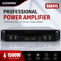 GOOERMI DAN415 Professional Power Amplifier 1500W 2/4 Channel Audio Amplifier 110V/220V DJ Stage KTV PA Sound System