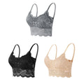 3PCS Women's Lace Bras Top Comfortable Bralette Solid Color Sexy Underwear Vest Female Hollow Out Wireless Lingerie Seamless Bra