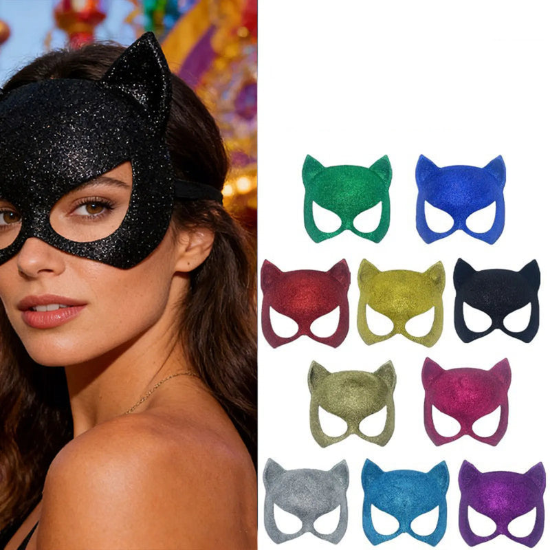 Masquerade Mask Fashion Party Rave Cats Ear Half Face Cosplay Mask Venetian Mardi Gras Party Props Women Halloween Masks