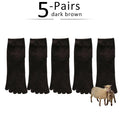 5 Pairs Winter Wool Toe Short Socks Man Solid Soft Elastic Endurable Sweat-Absorbing Thick Thermal Keep Warm 5 Finger Socks