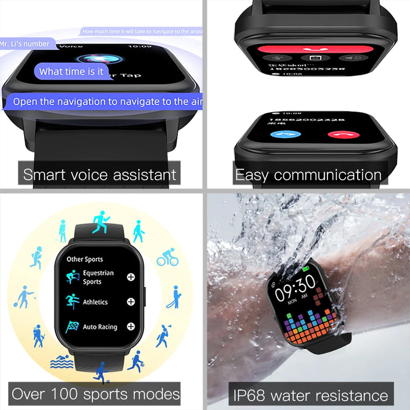 OLEVS Watch Multilingual Electronic Watch IP68 Waterproof Smartwatch Outdoor Sports Fitness Tracker Health Monitor BT5.2 8206