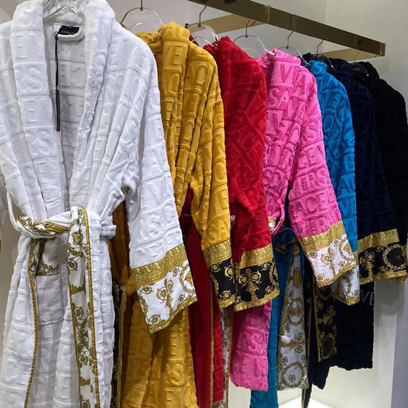 Bathrobe Men Women Sleepwear Long Robe Cotton Luxury Hotel Style Pajamas Homewear Comfortable Plush Loungewear