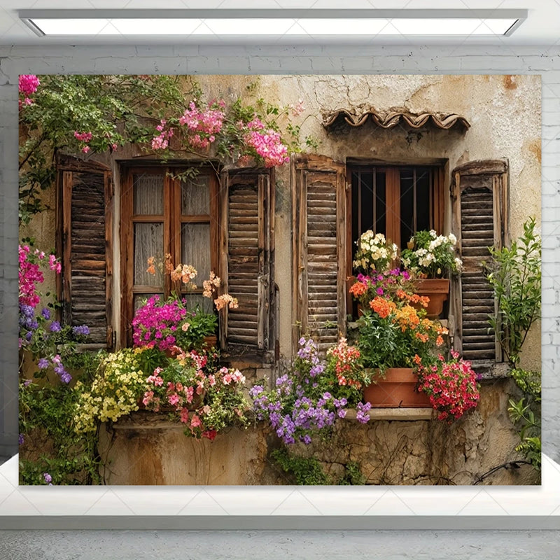 Garden Flower Windows Backdrops Indoor Floral Window Adult Birthday Party Decor Background Photography Studio Supplies Banner