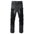 Men Patch Cargo Denim Jeans Streetwear Rivet Released Hem | SAMAG