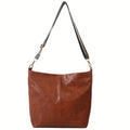 Women's Fashionable Solid Color Tote Bag, Casual Versatile Zipper Shoulder Bag for Daily Used, Trendy All-match Commuter Bag