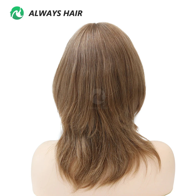 Alwayshair 100% European Virgin Hair Wig 6" 8"10" Injection Lace Lady Wig Silky Straight Short Human Hair French Lace Front Wigs