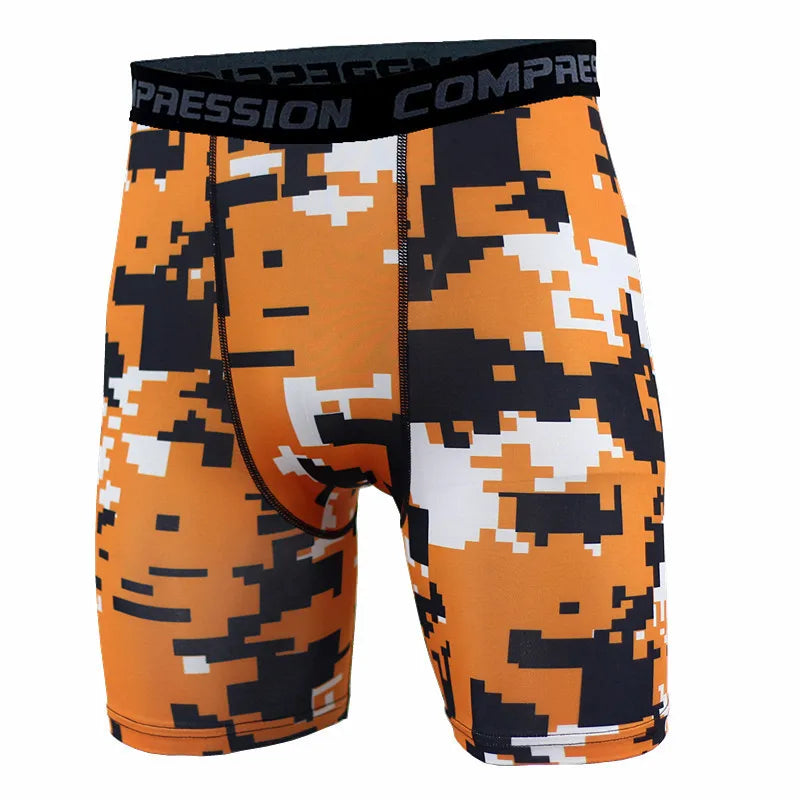 New Men's Compression Shorts Camouflage Sports Fitness Tight Pants Summer Stretch Quick Drying Running Basketball Base Shorts