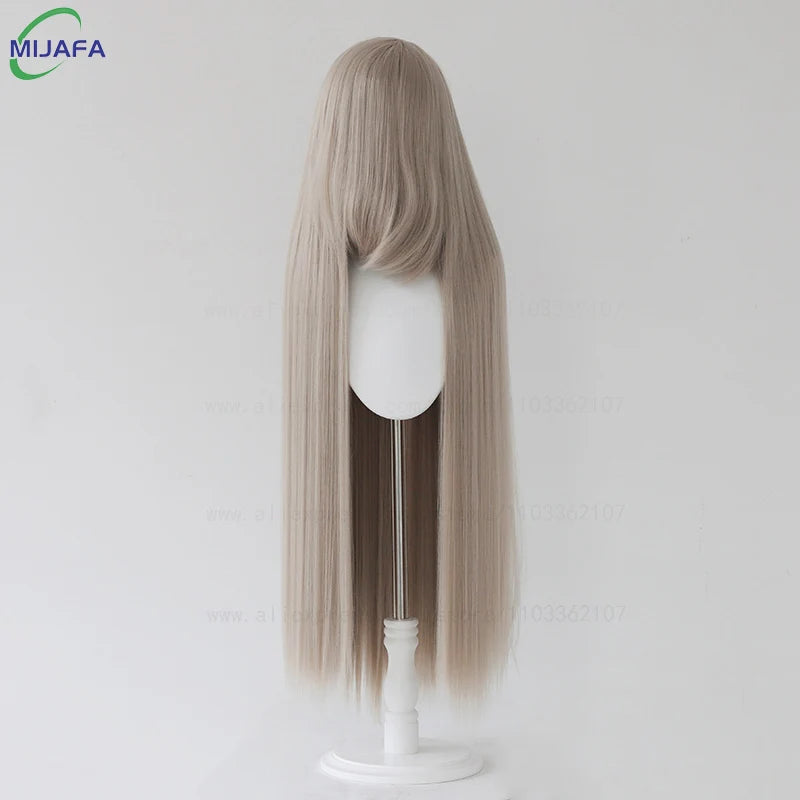 Very High Quality 600g 68 Colors 40 Inch 100cm Long Straight Cosplay Wig With Bangs Heat Resistant Hair Anime Wigs + Wig Cap
