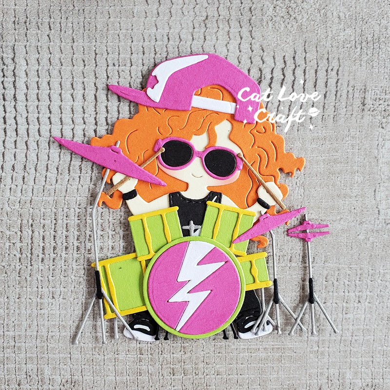 Catlove Rock Drum kit Metal Cutting Dies Scrapbooking Mold Stencil Die Cuts Card Making DIY Craft Embossing New Dies For 2022