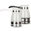 Electric Coffee Maker Glass Turkish Coffee Pot Italian Mocha Tea Milk Heating Machine Portable for Household Office 5-6 Cups