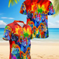 Dragon Print Aloha Shirt Men Women Bold Golden Graphic | SAMAG
