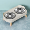 Dopamine Colorful Elevated Pet Feeder: Dual Stainless Steel Bowls with Neck Support - Fashion Food & Water Station for Pets