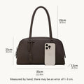 2026 New Casual Women’s High Quality Genuine Leather Top Handle Boston Bags Solid Color Minimalist Design Lady Shoulder Bag