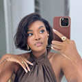Brazilian Human Hair Wigs Short Curly Pixie Cut Wig for Black Women Machine Made Cap Pre Plucked Layered Curly Wig Ready to Wear