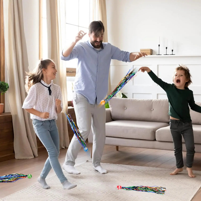 Comet Balls Bouncy with Colorful Streamers Mini Rubber | SAMAG