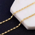 Fashion 18K Gold Necklace 2MM 16/18/20/22/24/26/28/30 Inch Side Chain For Women Men Jewelry 925 Silver - Visuel 5 | SAMAG
