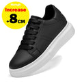 Men's Invisible Height Increasing Elevator Shoes Lace-up Sporty White Sneakers 6cm 8cm 10cm Taller Size Plus Invisible Elevate