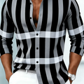 New Men's Long Sleeved Shirt Casual Fashion 3D Striped | SAMAG