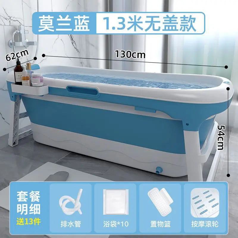 Foldable Adult Bathtub, Large Portable Soaking Tub, Thickened Material, Full Body Home Spa