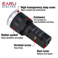 1pcs 16mm Panel Mount Signal Power  Led Indicator Light Blue Green Red White Yellow Pilot Lamp AC DC 12V 24V 220V AD16-16C