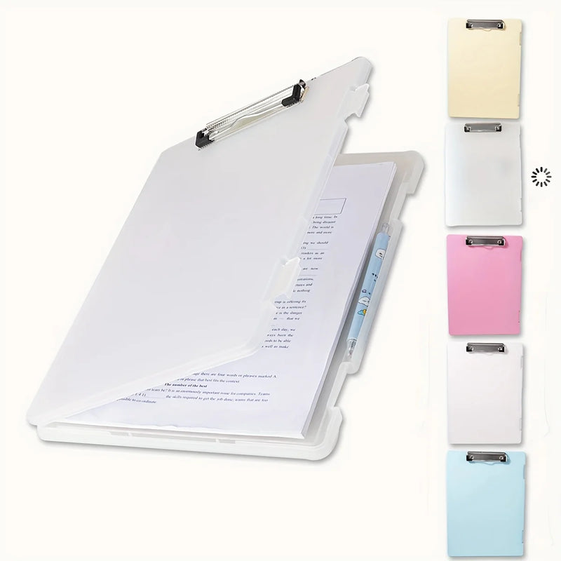 Portable A4 Nursing Clip File Plastic File Box Clipboard with Storage File Box Organizer Folder