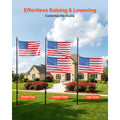 VEVOR 16/20/25/30ft Flag Pole for Outside House In Ground Thick Aluminum Flagpole Kit with 3x5American Flag for Yard Residential