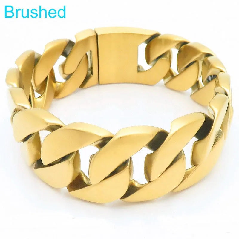 KALEN 43MM Wide 316L Stainless Steel Larger Bracelet for Women Men Punk Shiny Choker Necklace Personalized Party Jewelry