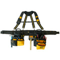 MELOTOUGH 26-Pocket Pro Framer's rig Combo Apron Tool Belt and Heavy Duty Padded Suspenders with Magnetic Desinger(Yellow)