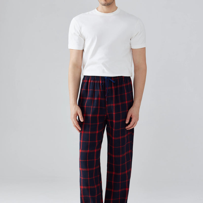 3pcs Men's Pajama Bottoms Autumn/Winter New Fashion Flannel Plaid Casual Sleeping Pants Elastic Waistband and Pocket