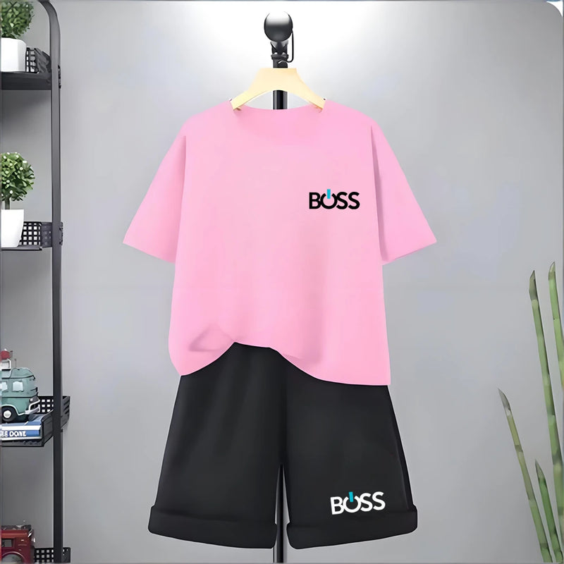 Kids Tshirt Summer 3-12 Years Letter Fashion T-shirt Boys Girls Toddler Short-sleeved+Shorts Casual Cool Sports Set clothing