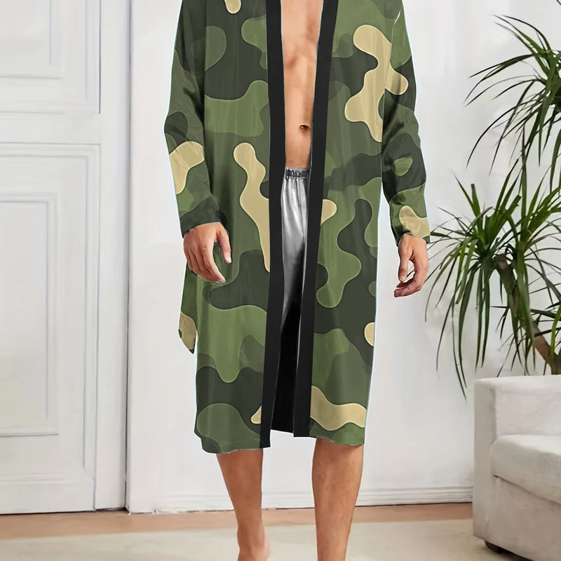 1pcs Men's Robes 2026 Spring/Summer Breathable Shower robe Sleepwear Graphic Bathrobe men 3D Printed Funny pajamas Sleepwear