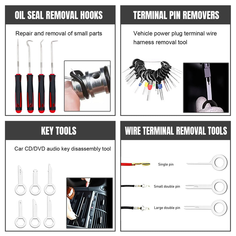 Hand-held Disassembly Tools Car Trim Removal Tool Panel Door Audio Trim Removal Kit Auto Clip Pliers Fastener Remover Set