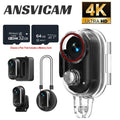 ANSVICAM WIFI Tumble Aciton Camera 4K EIS Magnetic Sports Camera POV Portable Bodycam Charging Case Waterproof Vlog Cam 32G Card
