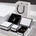 1pcs Kraft Gift Boxes Black White Paper Small Case Cardboard Rings Earrings Bracelet Necklace Jewelry Packing Carton | SAMAG