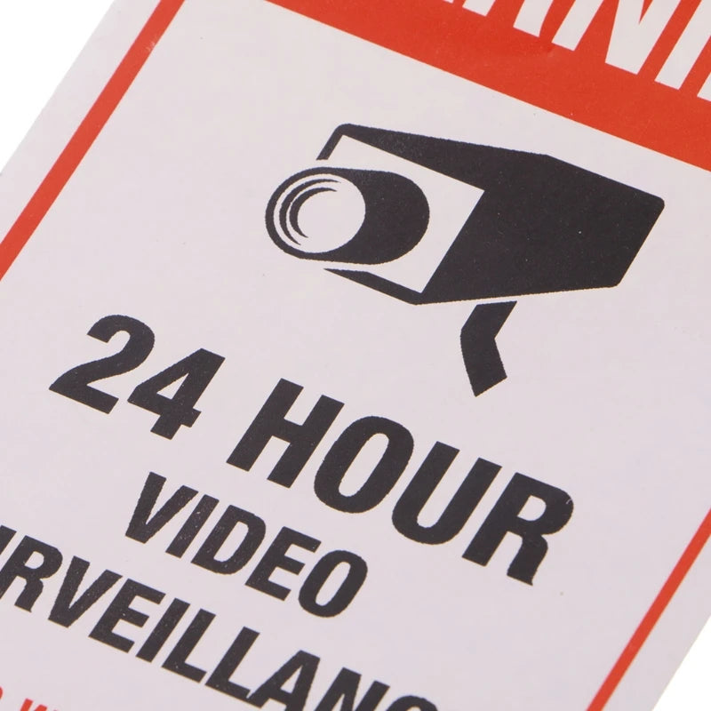 10pcs/lot Waterproof PVC CCTV Video Surveillance Security Sticker Warning Signs