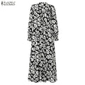 Women's Modest Fashion Muslim Long Dress Floral Print | SAMAG