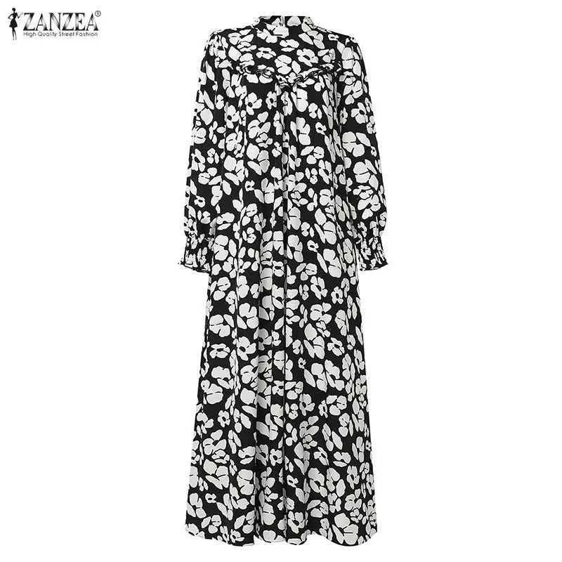 Women's Modest Fashion Muslim Long Dress Floral Print | SAMAG