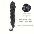 Synthetic Braided Ponytail Wig With Claw Clip Elegant Curly Wave Braids Ponytail Extension For Women Heat Resistant Fiber Hair